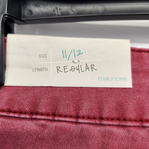 NWT Maurices Red Skinny Boyfriend Rolled Cuff Junior Women's Jeans 11/12 - Picture 7 of 10
